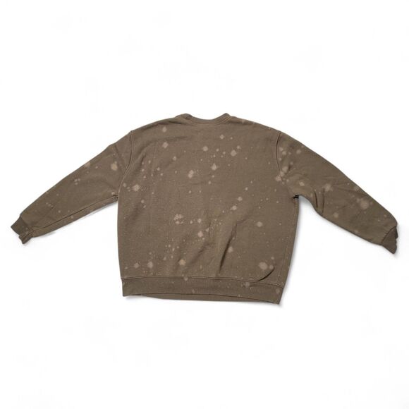 Wild Fable Sweatshirt Juniors XS Olive Green Bleach Dye Acid Wash Hipster Artsy - Picture 2 of 7